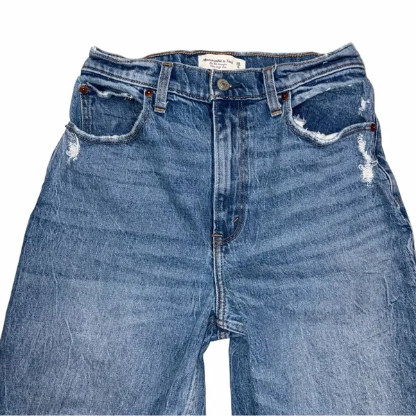 Abercrombie & Fitch The 90’s Straight Leg Ultra High Rise Distressed Jeans 28/6 - Image 7