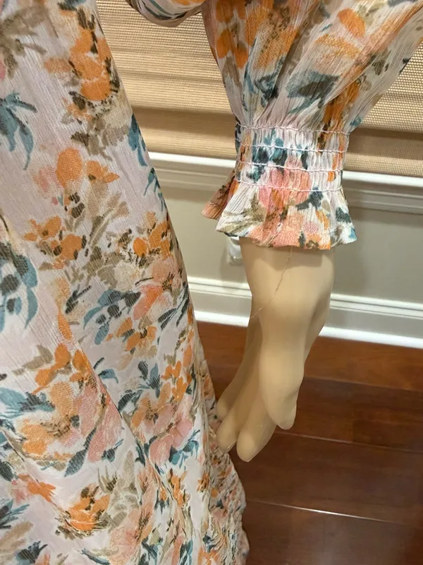 Patrons of Peace Floral Maxi Dress in Pink and Orange - Image 5
