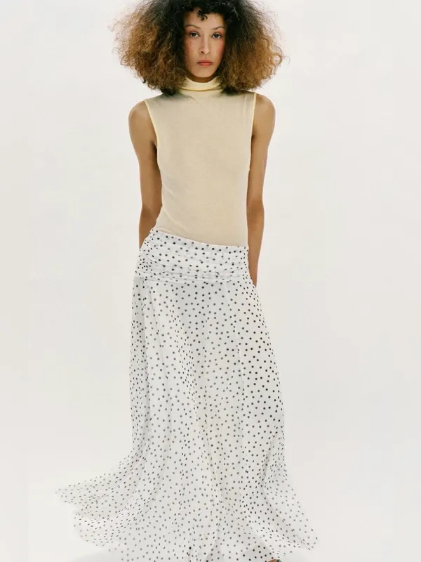 Nwt Zara Long Polka Dot Skirt Size S - Image 4