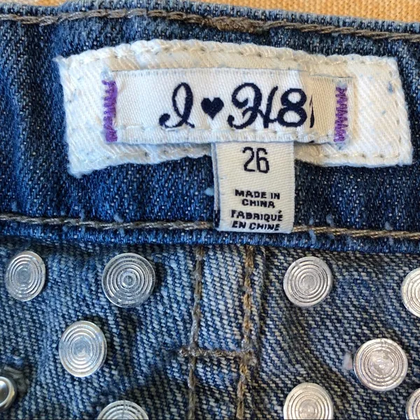 Hollister Y2K I Love H81 Denim Jean Skirt 🌸 26 - Image 2