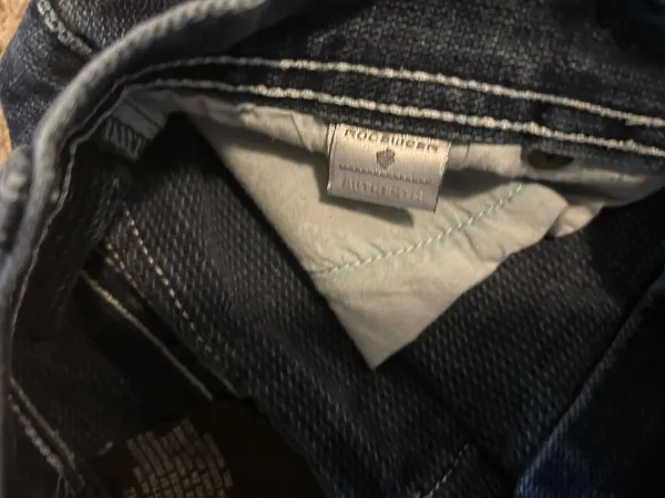 Rocawear Dark Blue Denim Jeans with White Contrast Stitching sz 12 Boys - Image 6