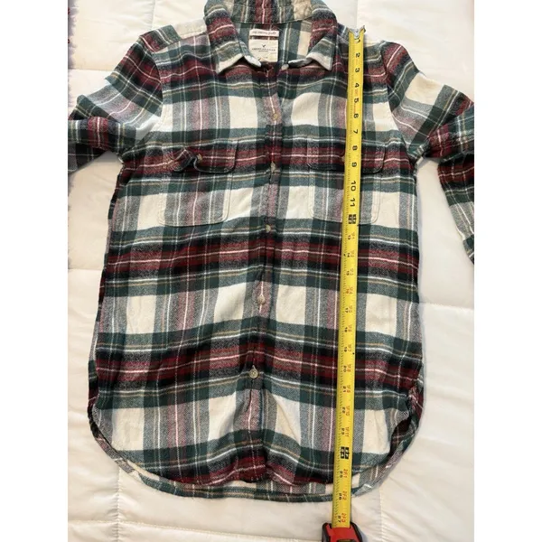 American Eagle Flannel Shirt Womens Medium M green red black Ahh Mazingly Soft - Image 7