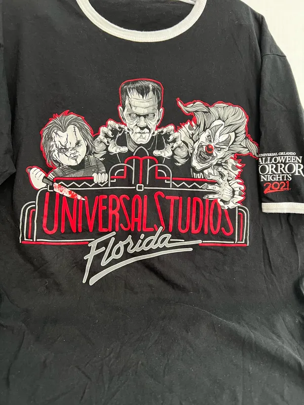 Universal Studios Florida Halloween Horror Nights 2021 Black Graphic T-Shirt - Image 2