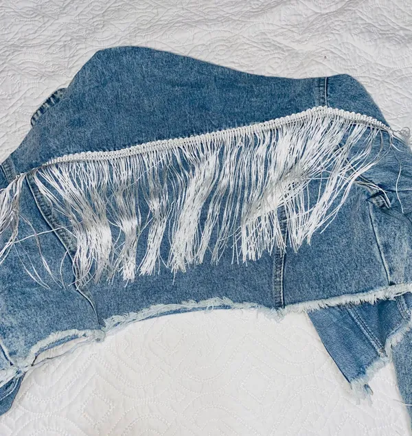 Fringe Jean Jacket Size M - Image 2