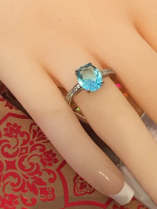 Ice Blue Ring, Size 8 - Image 3