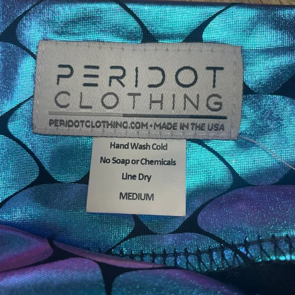 Peridot Clothing Metallic Shimmer Skater Skirt Size Medium Mermaid Dress Up Rave - Image 2