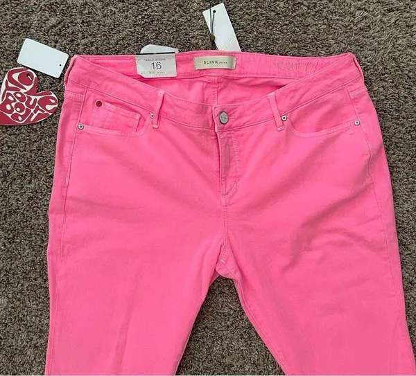 SLINK JEANS Curvy Ankle Jeggings in Hot Pink Size 16 NWT - Image 6