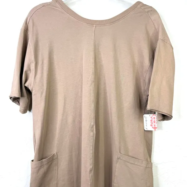 NEW Free People FP Movement Mocha Latte Hot Shot Tee Oversized Cotton Romper XS - Image 6