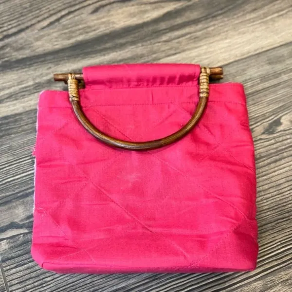 Handmade Pink Quilt Handbag - Image 3