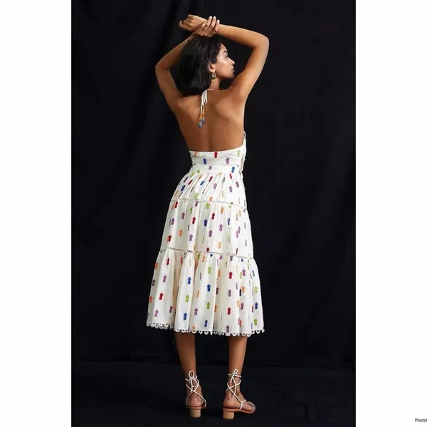Farm Rio Anthropologie Multicolor Pineapple Midi Dress Size M - Image 2