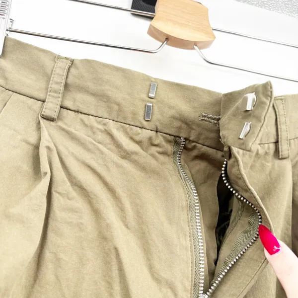 Incu Womens Olive Green Pleated Utilitarian Gorpcore Outdoor Cargo Pants Size 8 - Image 5
