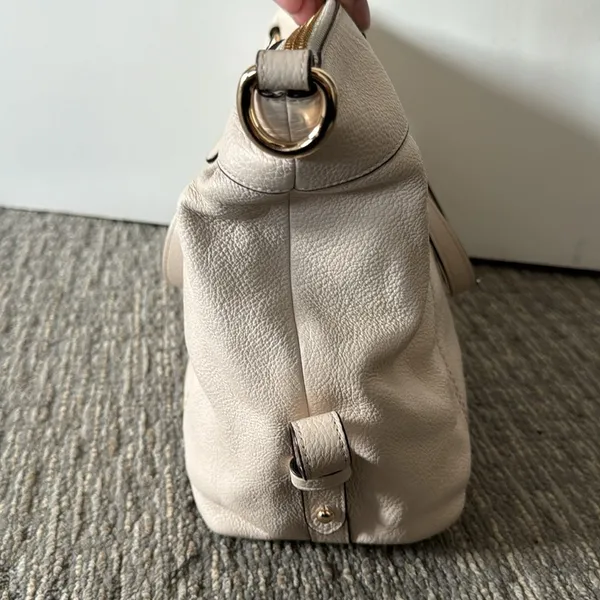 Coach Chalk White Pebbled Leather Lenox Satchel F59325 - Image 11
