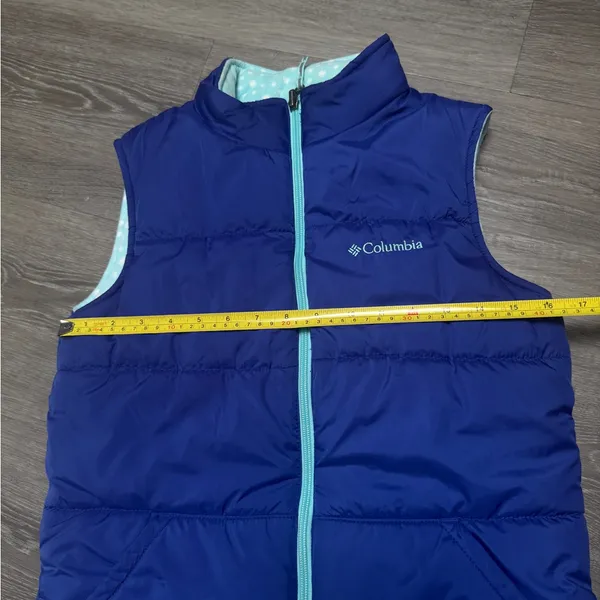 Columbia Royal Blue Baby Blue Polkadot Insulated Reversible Vest - Image 4