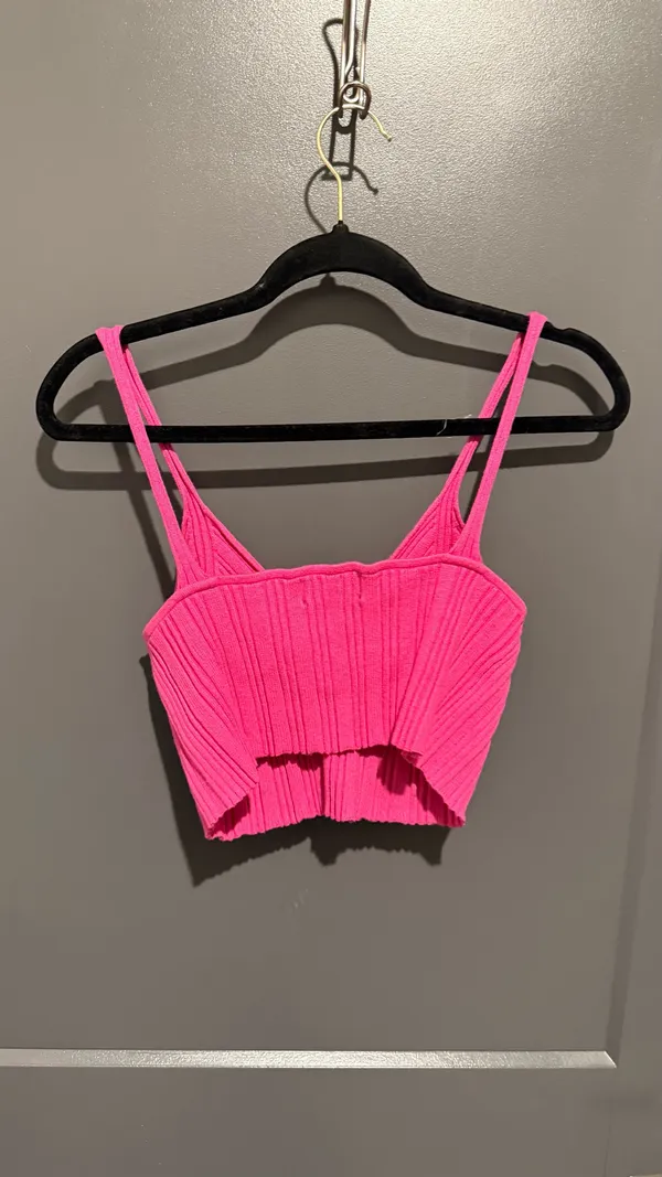 Cider Pink Ribbed V-Neck Cropped Camisole - Image 4