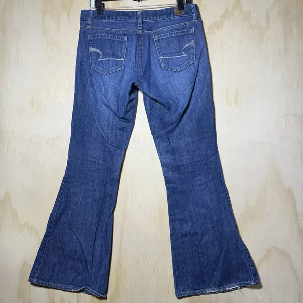 Vintage Y2K American Eagle Jeans Women's 8 Real‎ Flare Pockets Inseam 30" - Image 7