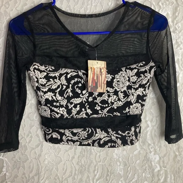 Sparkle and Fade Urban Outfitters Mesh Grunge Crop Top - Image 5