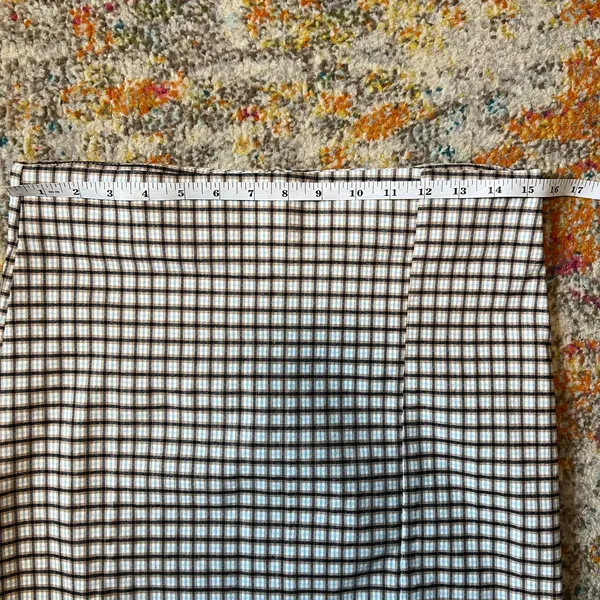 Have Brown Blue and Black Plaid Pencil Skirt Size Large Fall Preppy - Image 8