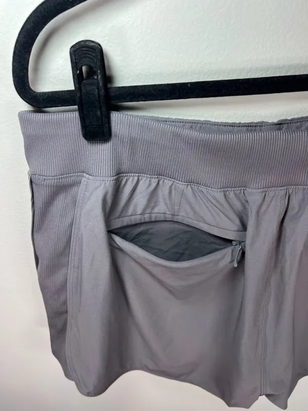Athleta Brooklyn Shorts Silver Bells Gray Pockets Activewear Travel Hiking Sz 14 - Image 10