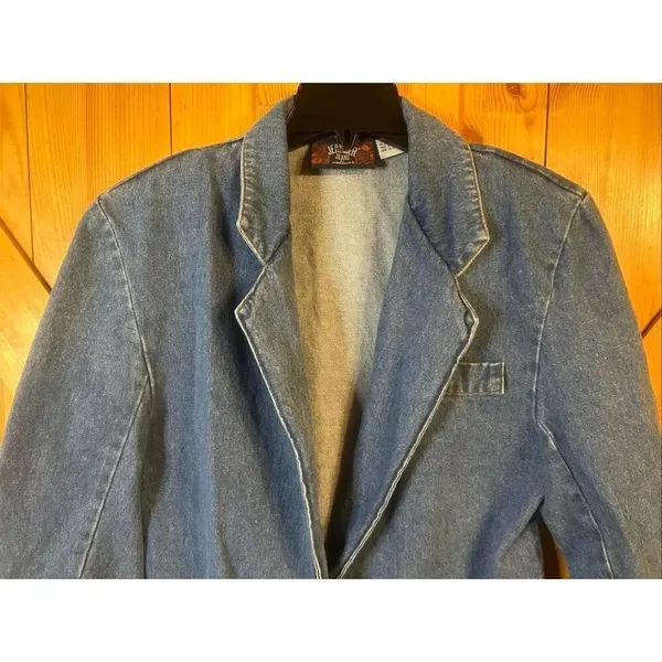 Vintage Jeanjer Jordache Denim Jacket Blazer Size MEDIUM (5806) - Image 3
