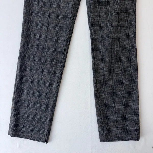 Zara Woman Gray Brown Plaid Glen Check Slim Fit Dress‎ Pants Size 2 - Image 8