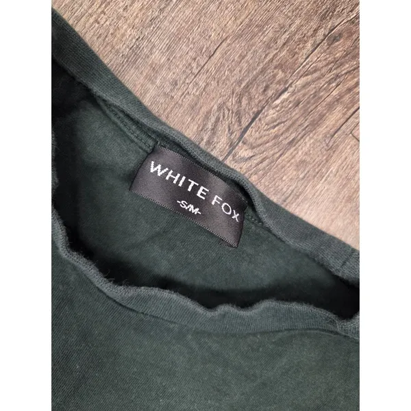 White Fox Australia Genuine HAPPY TO BE HERE Green Tshirt Oversized Small Medium - Image 3