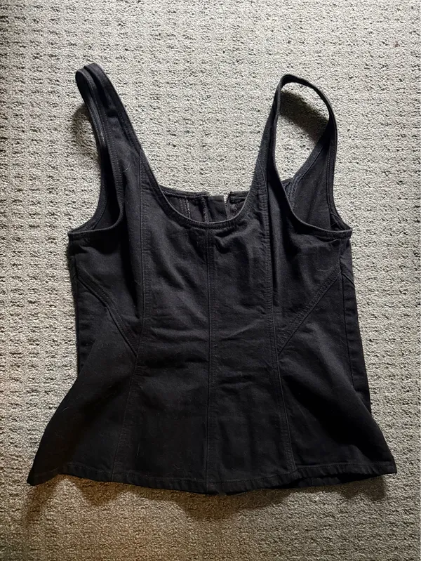 Universal Threads Black Zip Up Denim Top - Image 2