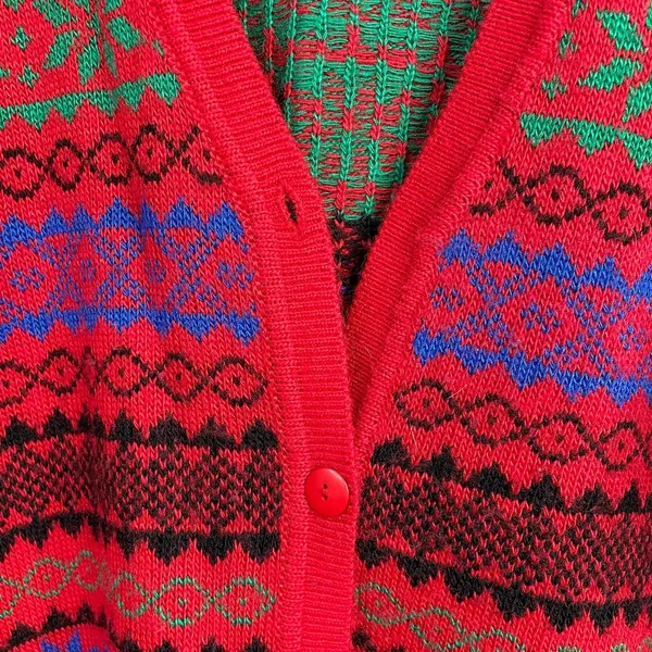 Vintage Boundary Waters Acrylic Fair Isle Boyfriend Grandpa Cardigan Sweater L - Image 3