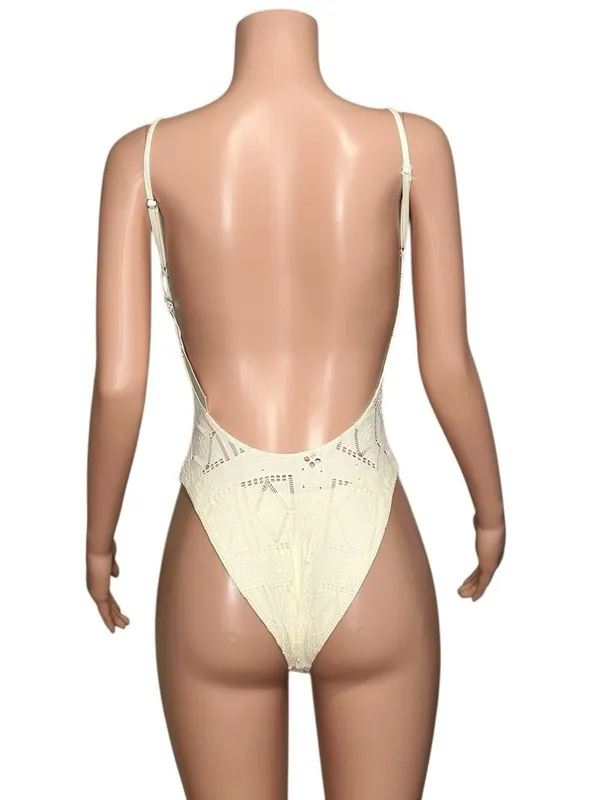 FRANKIES BIKINIS Juliet Cheeky One Piece Swimsuit, Angel Dust, Medium - Image 6
