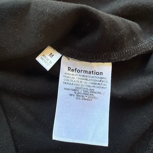 Reformation Wiley Solid Classic Black Boat Neck Top size M Medium - Image 8