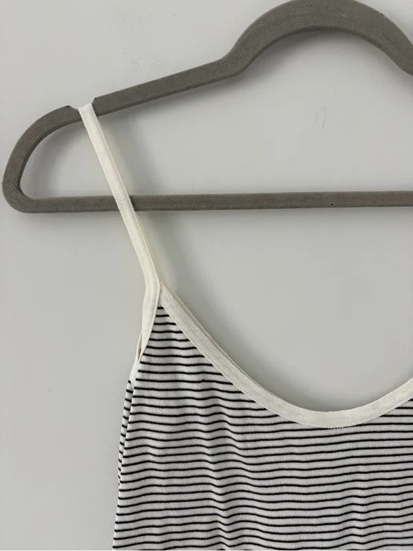 Anne Fontaine Paris Vintage Lindsey White Black Stripe Sleeveless Cami M - Image 2