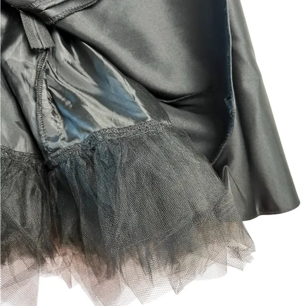 Vintage Gunne Sax Jessica McClintock Black Prom Mini Dress Ribbon Goth Retro Y2K - Image 5