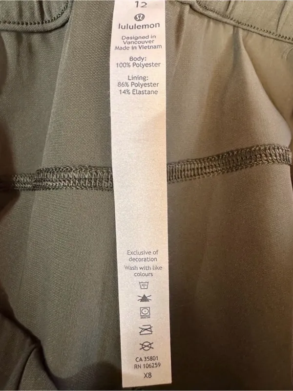 Lululemon Ready Set Cargo Pants Dark Olive Travel Woven Size 12 - Image 6