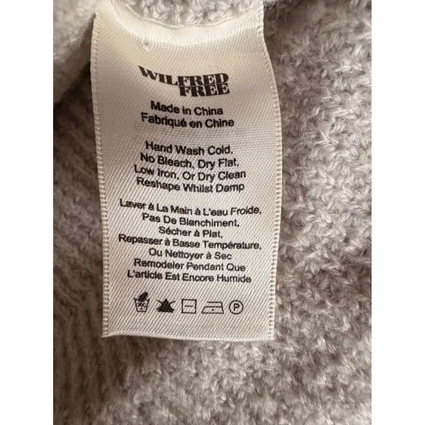 Wilfred Free Wolter Aritzia Gray V-Neck Waffle Knit Wool Pullover Sweater M - Image 8