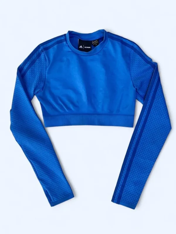 Adidas Ivy Park Cropped Long Sleeve Performance Top Gym Training Workout Size M - Image 3