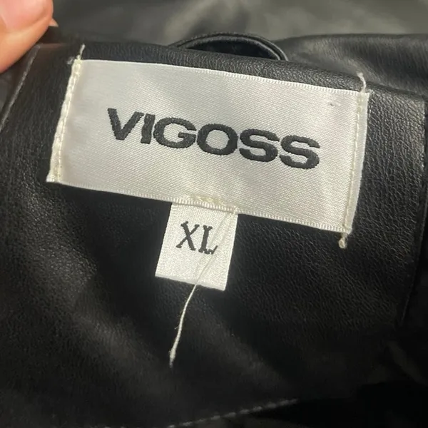 Vigoss Faux Leather Cropped Quilted Puffer Jacket SZ XL Military Flight Aviation - Image 4