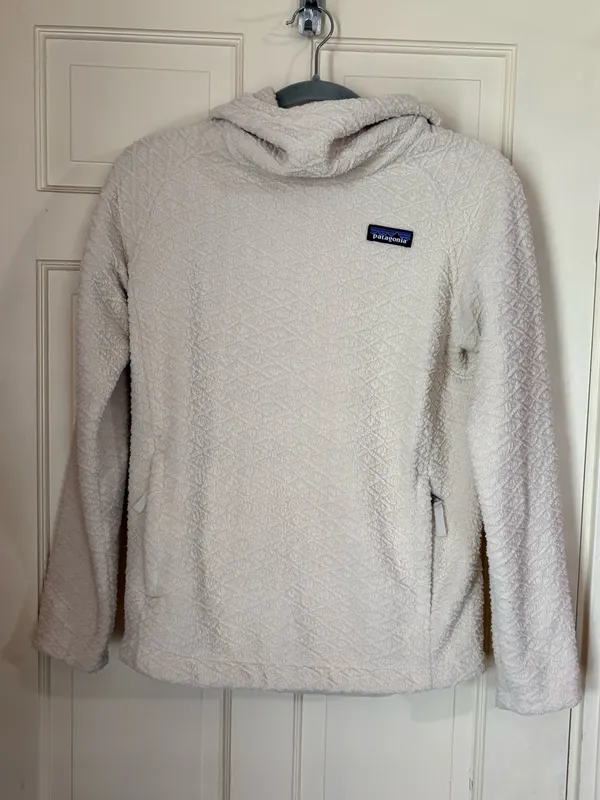 Patagonia Hoodie Womens Small Cream Pullover Diamond Capra Hoody Fleece Sweater - Image 10