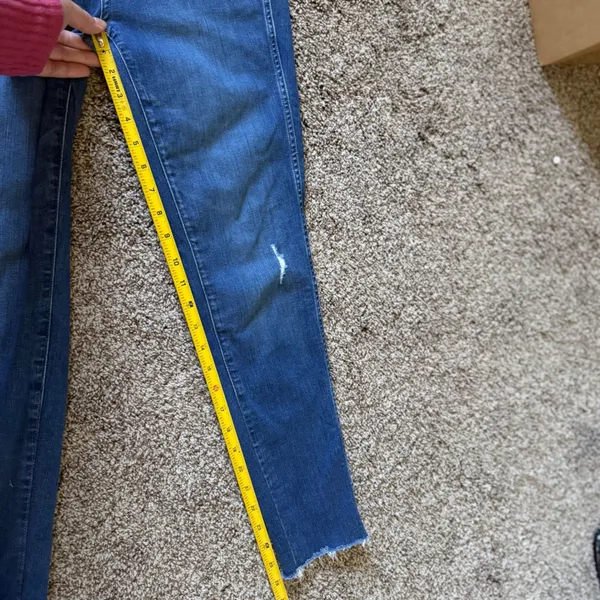 Madewell 10 High-Rise‎ Skinny Jeans Blue Button Fly Distressed J7914 Womens 28 - Image 12