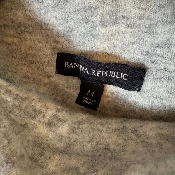 Banana Republic Turtleneck Sweater Size Medium Gray Long Sleeve Wool‎ Blend - Image 4