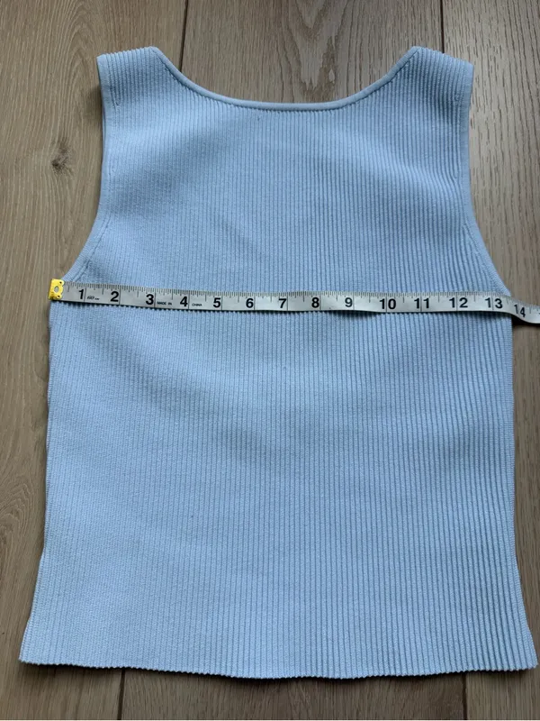 Aritzia Babaton Sculpt Knit Leading Top in Glacier Ice Blue Medium Low Back Tank - Image 9