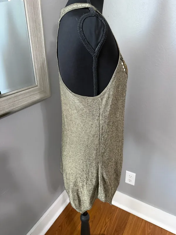 VTG Cache Beaded Y2K Boho Handkerchief Knit Tank Top Size XS. - Image 3