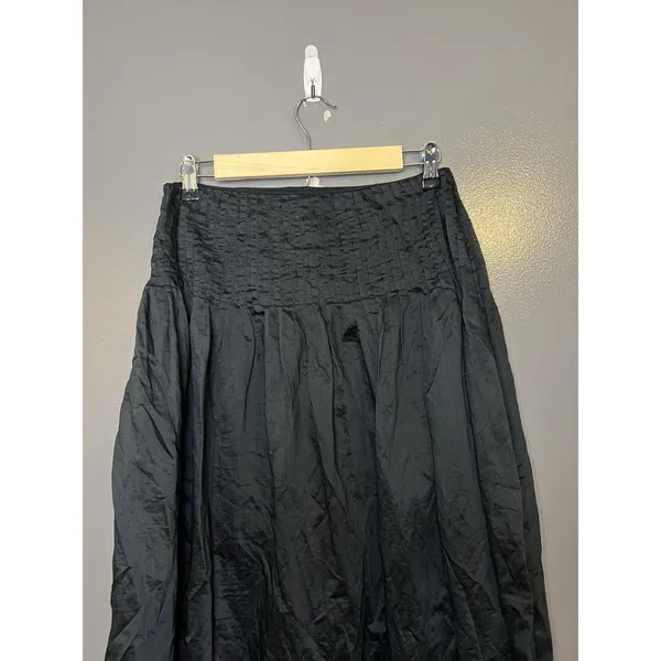 Future Collective Skirt Womens 2 Black Satin Pleated Waist Maxi Lined Full - Image 7