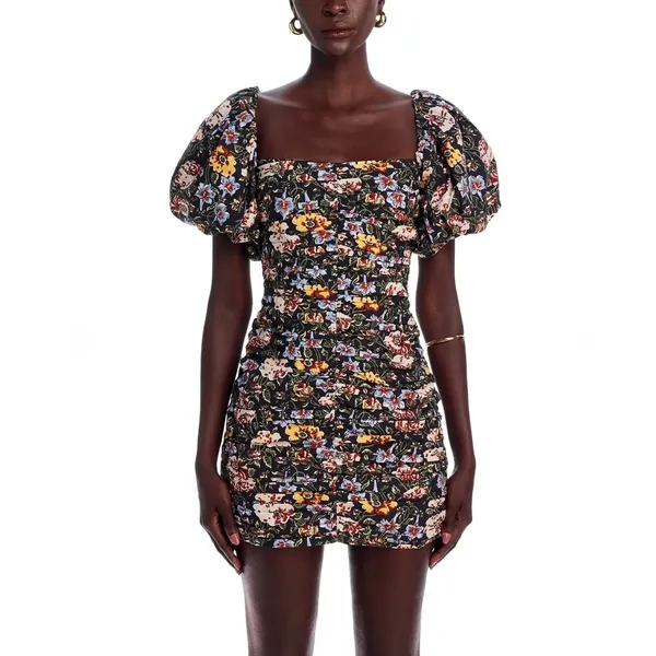 NWT Rhode‎ Suzette Puff Sleeve Mini Dress Floral Cotton Sz 2 $450 - Image 2