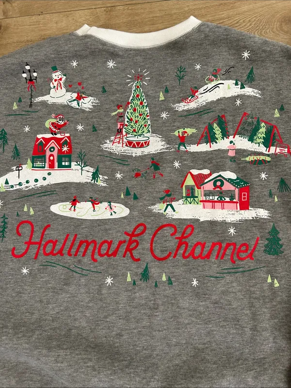 Hallmark Channel Comfy Cozy Merry Gray Sweatshirt, Size XXL, NEW - Image 7