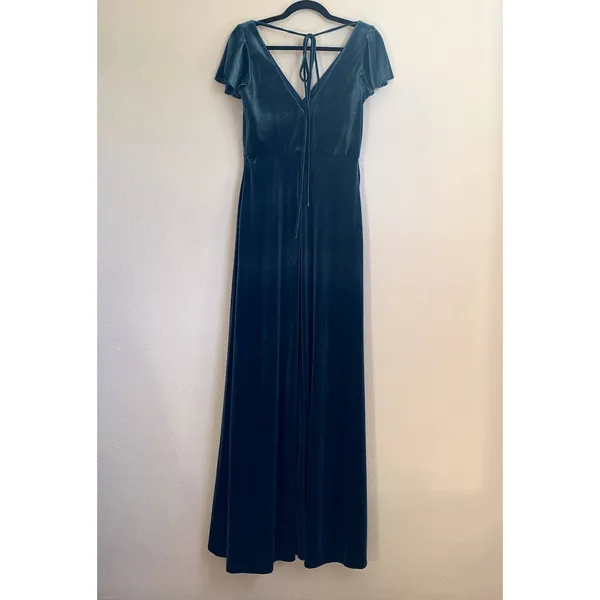 NWT After‎ Six Velvet Flutter Sleeve Dress in Dutch Blue - Image 3