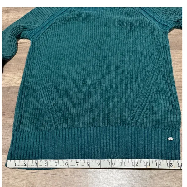 American‎ Eagle Green Shaker Knit Crew Neck Raglan Sweater Size Small - Image 6