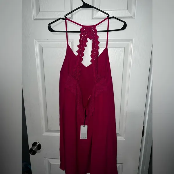 NWT Love Riche Lace Back Detail Women Pink Dress Size Large - Image 2