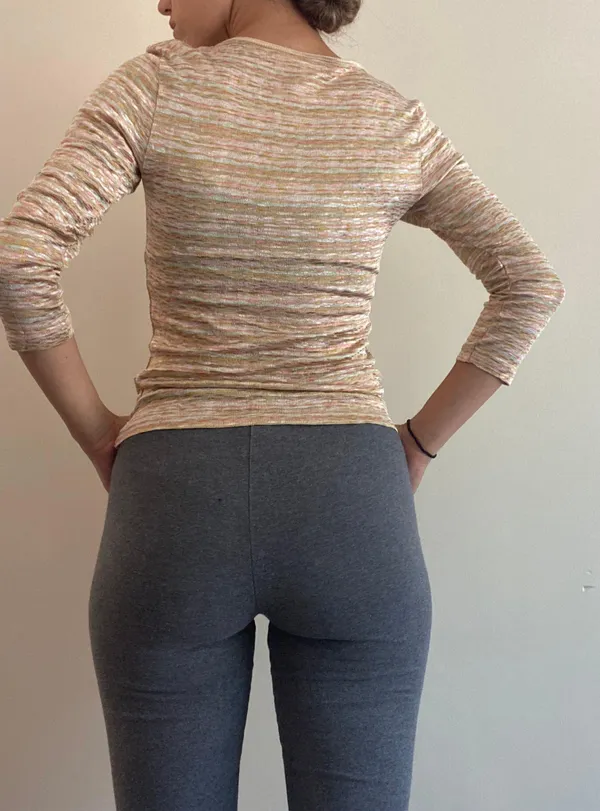 Pastel Rainbow Knit Top Pink Size M - Image 4