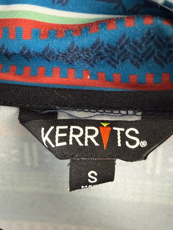 Kerrits Blue Fair Isle Rail Side Quarter-Zip Fleece Tech Top - Size - Small - Image 11