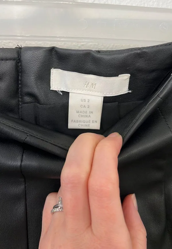 H&M Black Faux Leather Skirt - Image 3