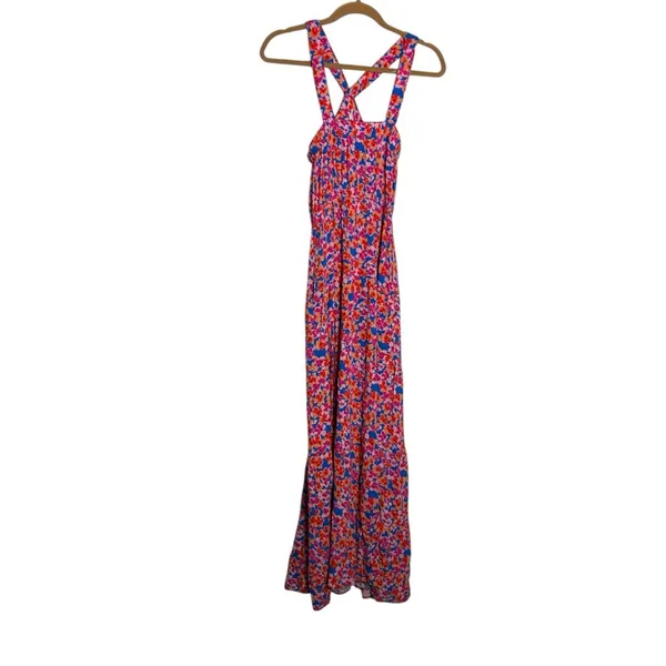 Skies Are Blue‎ Floral Print Crossed Neck Full Length Long maxi Dress Size Small - Image 4